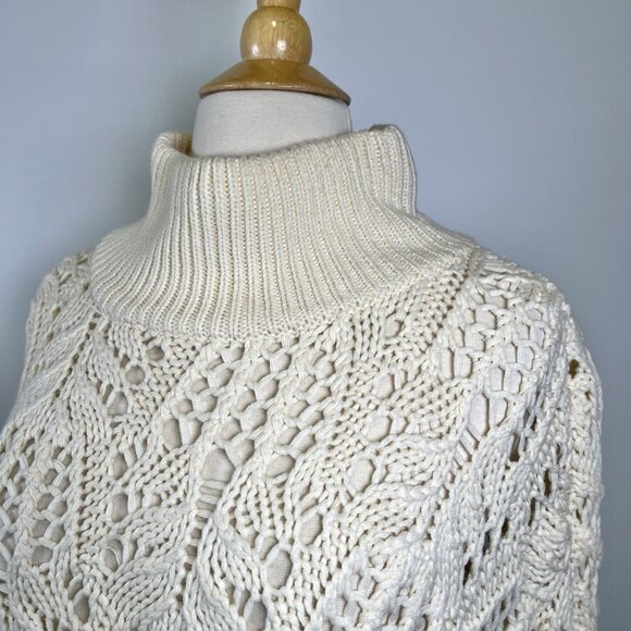 Free People Sweater Ombre Slouchy Mockneck Open Knit Oversized Pink Small Boho - Picture 7 of 12